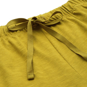 Enamor Cotton Printed Women Shorts (Mustard Yellow) - E062