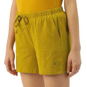 Enamor Cotton Printed Women Shorts (Mustard Yellow) - E062