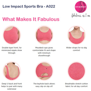 Enamor Women Non-Padded Sports Bra (Pearl)- SB06