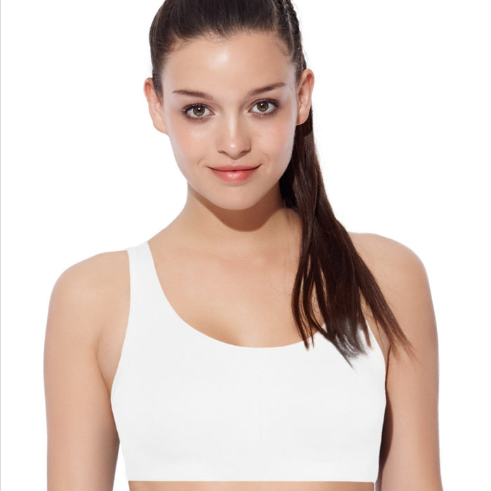 Enamor Women Non-Padded Sports Bra (White) - SB06