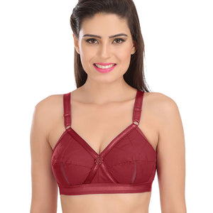SONA Women Perfecto Full Coverage Non-Padded Cotton Bra Red