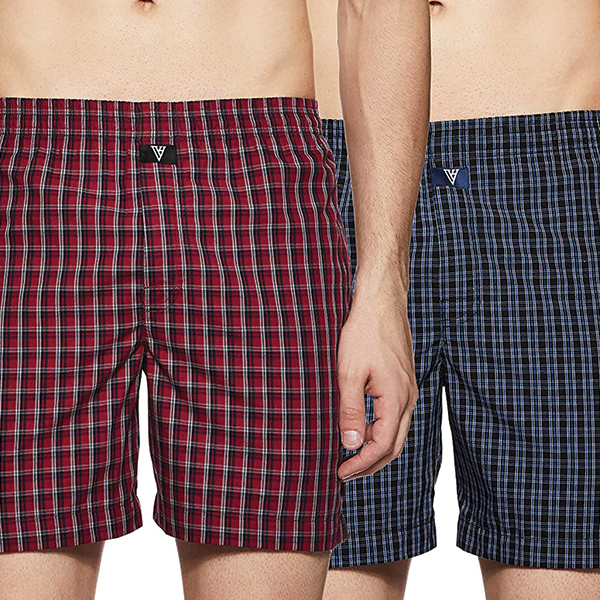 Van Heusen Checks Men Boxer Shorts (2Pcs Pack)- 10111