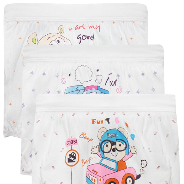 Bodycare Printed Unisex Bloomer White (3Pcs Pack)-305