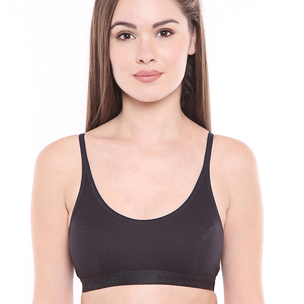 Buy Bodycare Non-Padded Women Sports Bra (Black)-1608