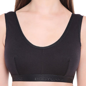 Bodycare Non-Padded Women Sports Bra (Black) -1607