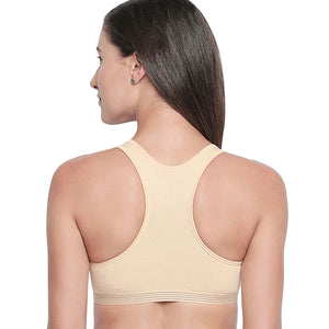 Bodycare Non-Padded Racer Back Women Sports Bra (Skin) -1616