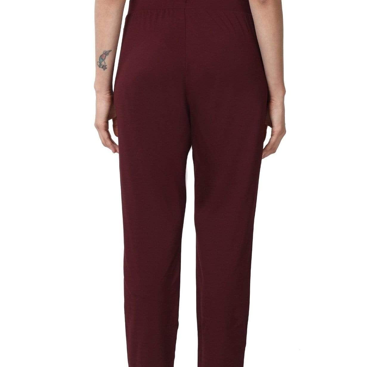 Enamor Brown Mid Rise Track Pants