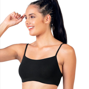 Enamor Women Basic Cotton Sports Bra 2pc pack (Black) - A022
