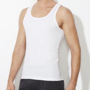 Van Heusen White Ribbed Vest- 10073