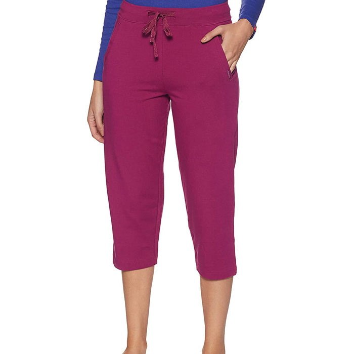 Van Heusen Women Athletic Straight Capri (Burgundy) -55304