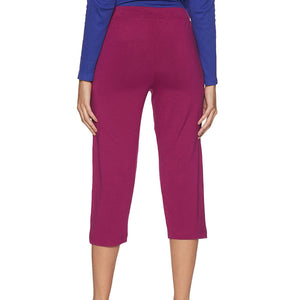 Van Heusen Women Athletic Straight Capri (Burgundy) -55304