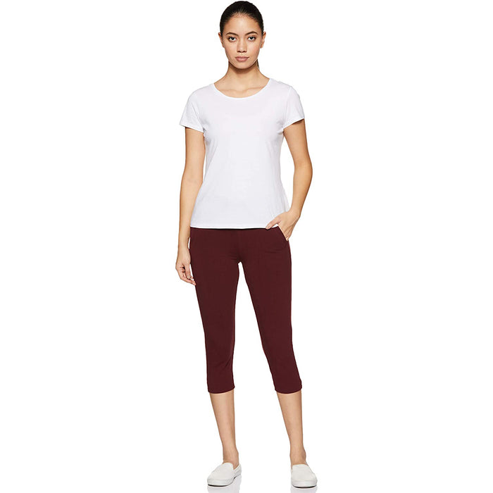 Van Heusen Women Athletic Straight Capri (Tawny Port) -55304