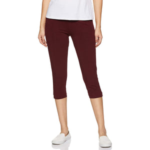 Van Heusen Women Athletic Straight Capri (Tawny Port) -55304