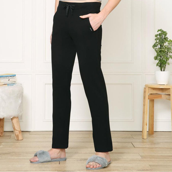 Van Heusen Women Athletic Lounge Pants with Pockets (Pure Black) -55303